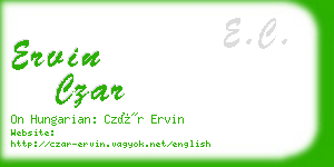 ervin czar business card